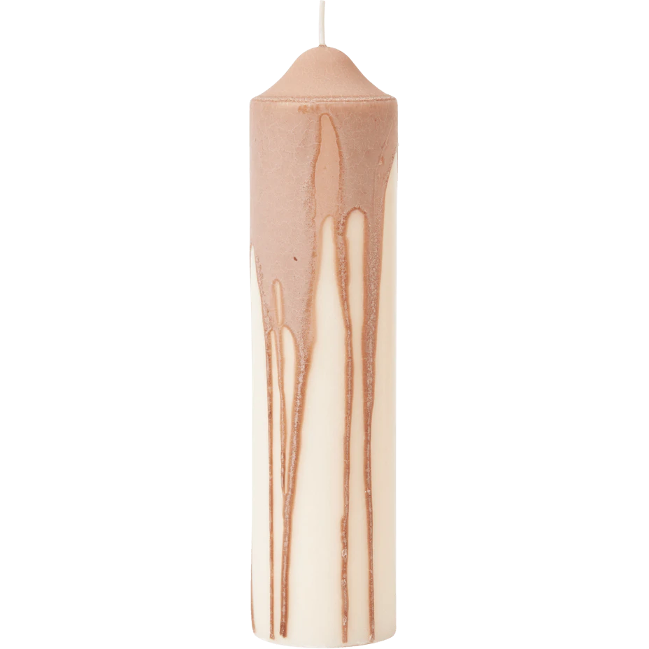 Ferm Living Dryp Bloklys 20 Cm - Lys Stearin Beige - 1104271897
