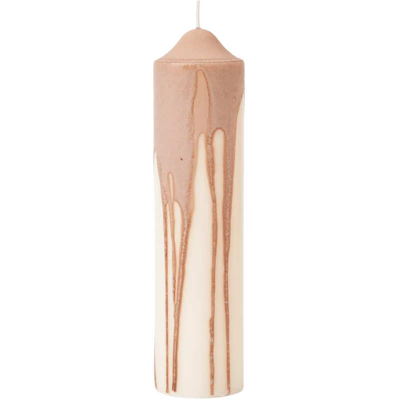 Dryp Bloklys 20 cm, Beige