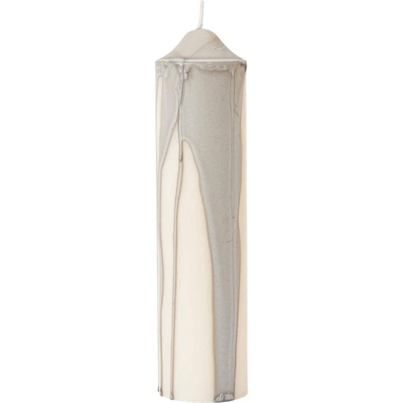 Dryp Bloklys 20 cm, Varm Gråt