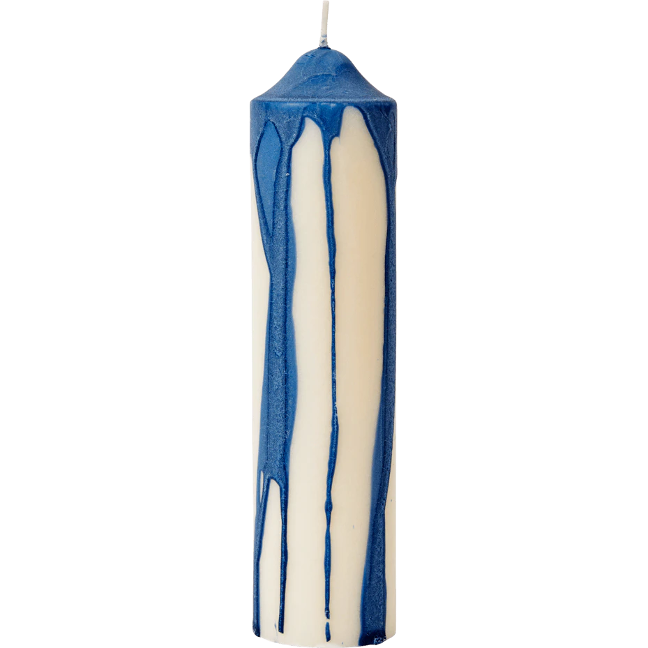 Ferm Living Dryp Bloklys 20 Cm - Lys Stearin Deep Blue - 1104271896