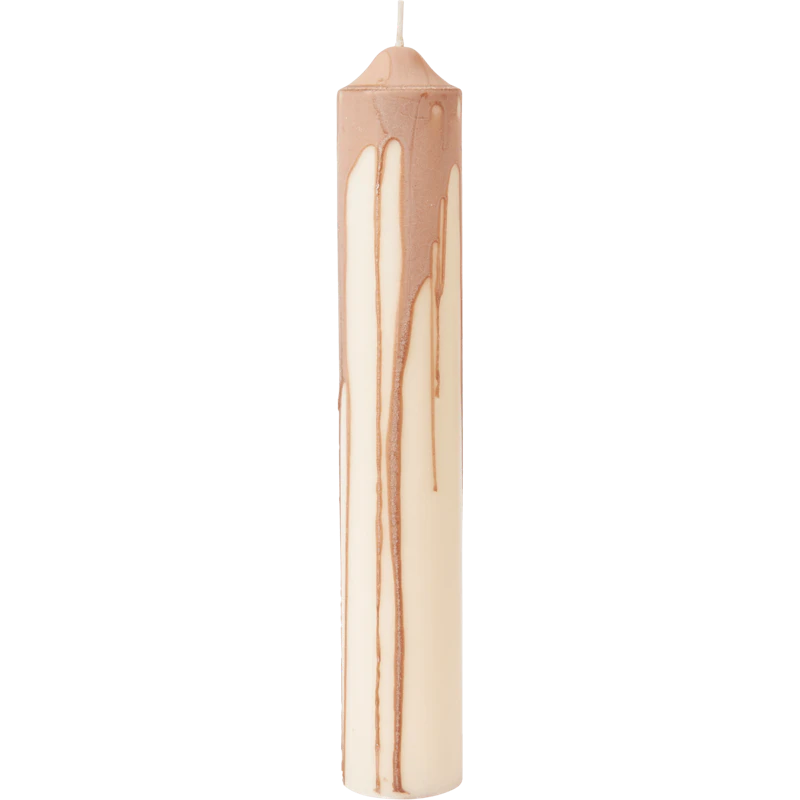 Dryp Bloklys 30 cm, Beige