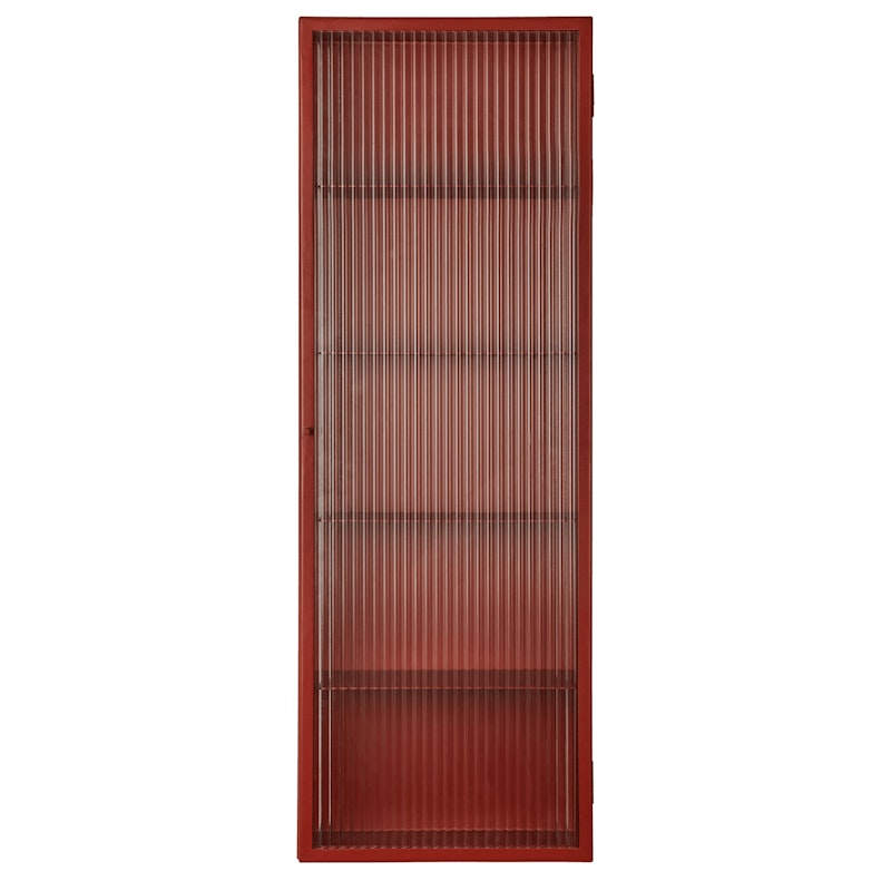 Haze Vægskab Ribbet Glas 35x100 cm, Oxide Red