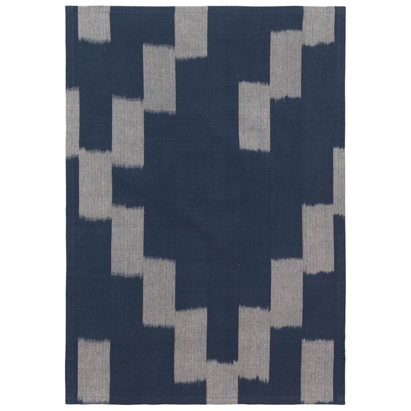 Ikat Viskestykke 50x70 cm, Ink Blue / Parchment