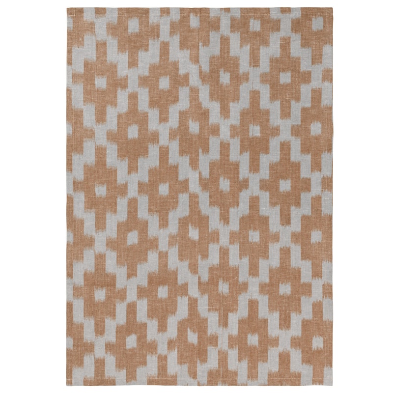 Ikat Viskestykke 50x70 cm, Mist Blue / Terracotta