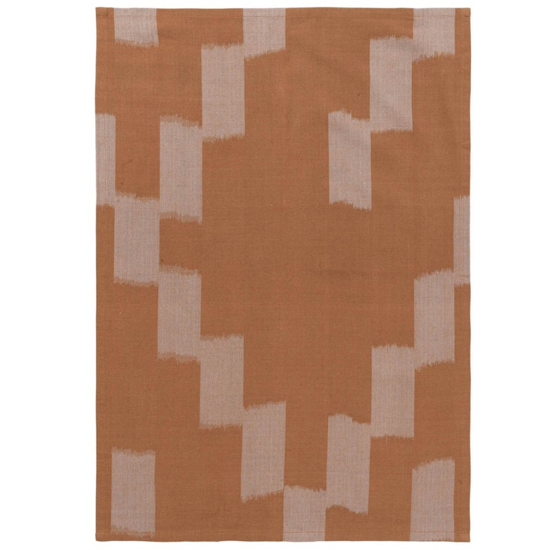 Ikat Viskestykke 50x70 cm, Mist Blue / Terracotta