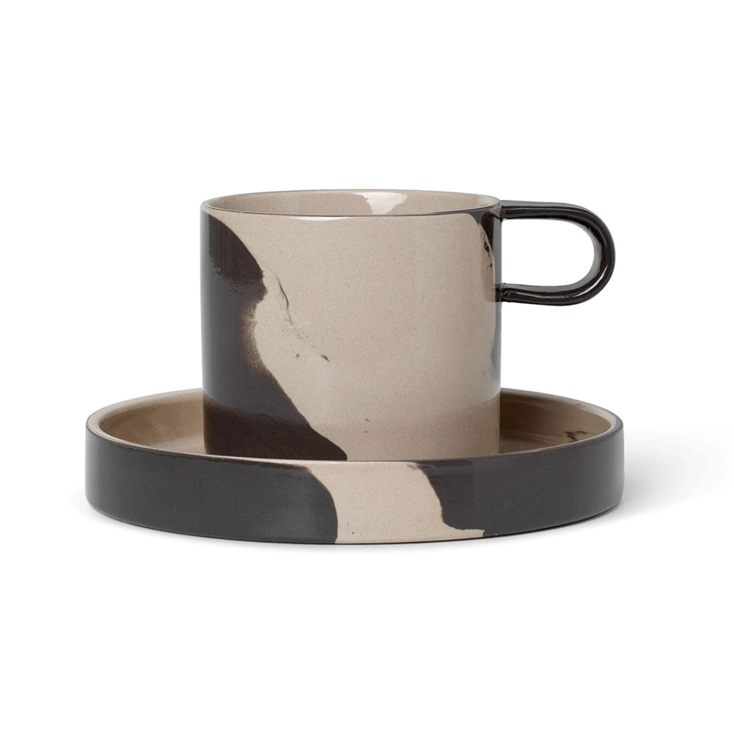 Ferm Living Inlay Kop Med Underkop Sand / - Kaffekopper Stent&oslash;j Brun - 1104263870