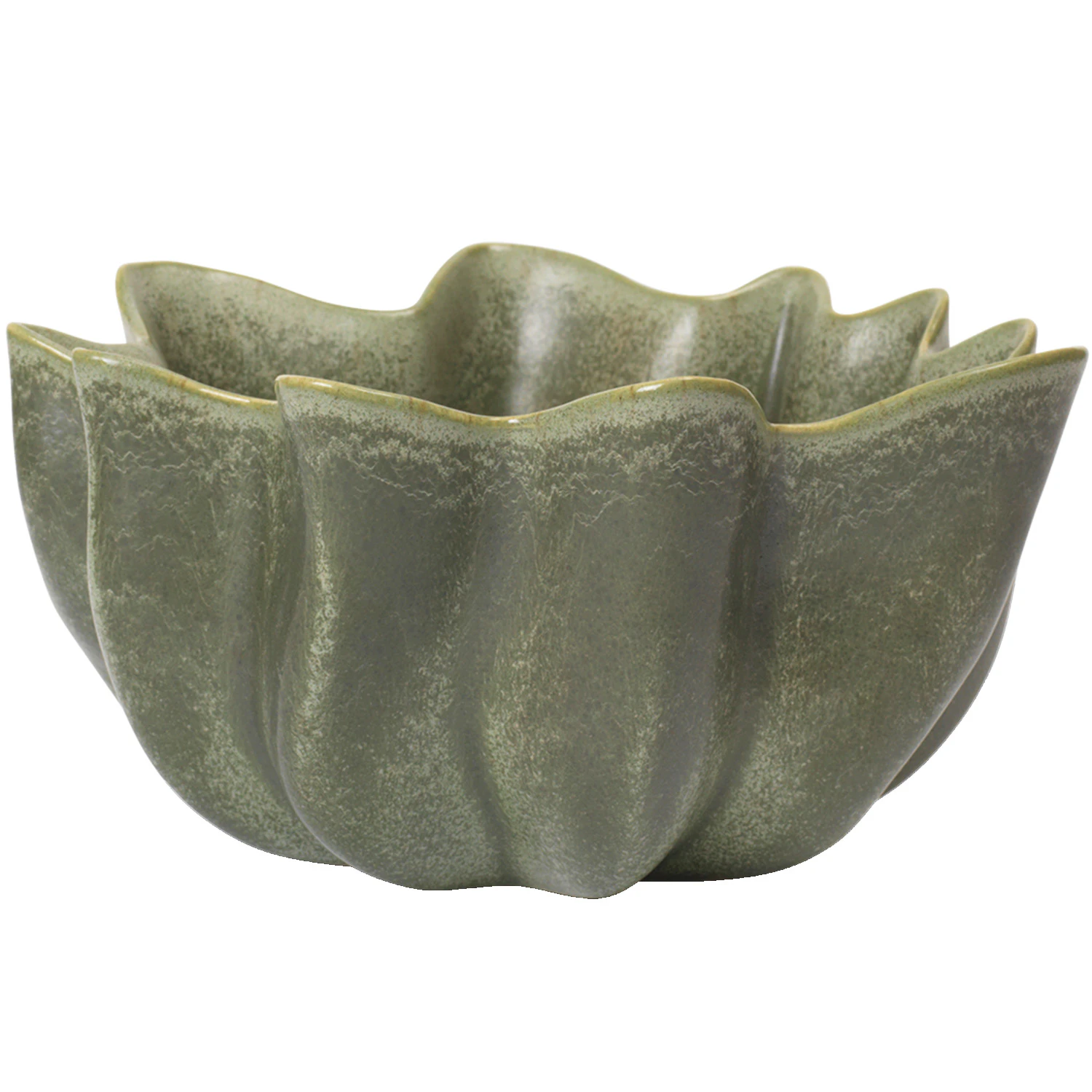 Ferm Living Nium Sk&aring;l &Oslash;36 Cm - Sk&aring;le & Serveringsfade Stent&oslash;j Dark sage - 1104269042