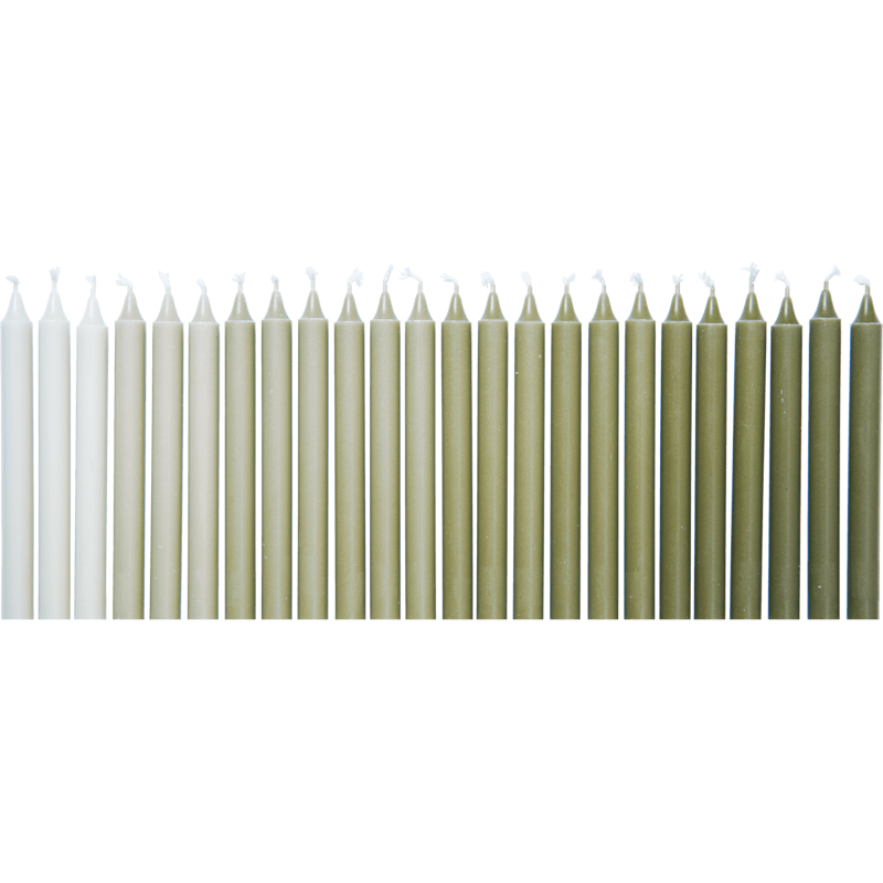 Ombre Stearinlys 24-pak, Kaki