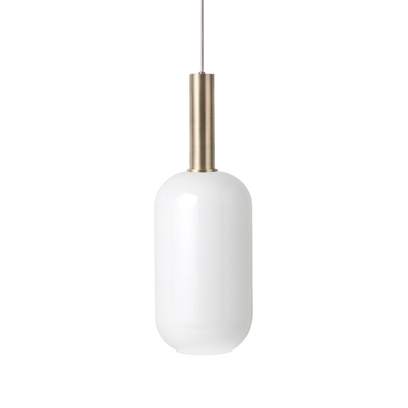 Opal Tall Pendel Høj, Hvid/Messing