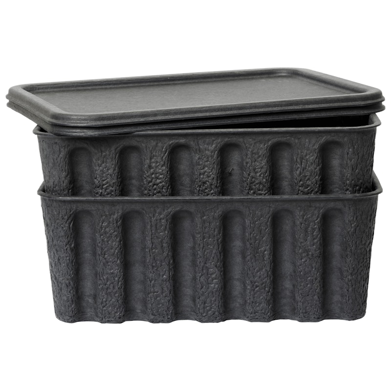 Paper Pulp Kasser 2-pak Stor, Trækulsfarvede