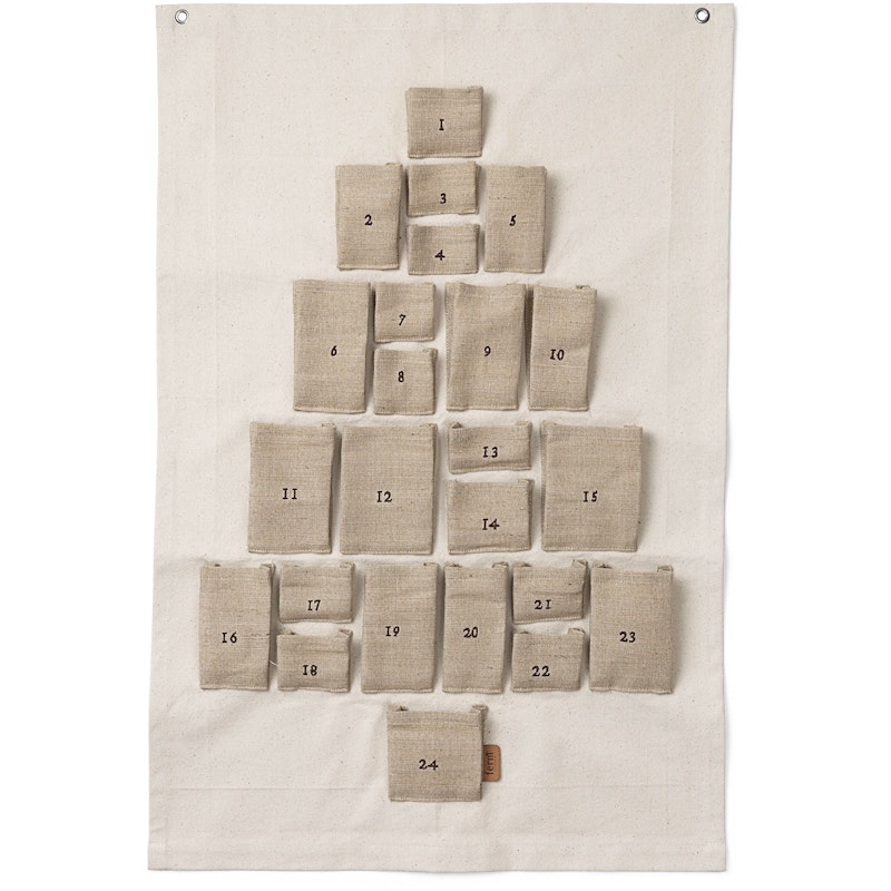 Pine Adventskalender Naturlig, 50x69 cm