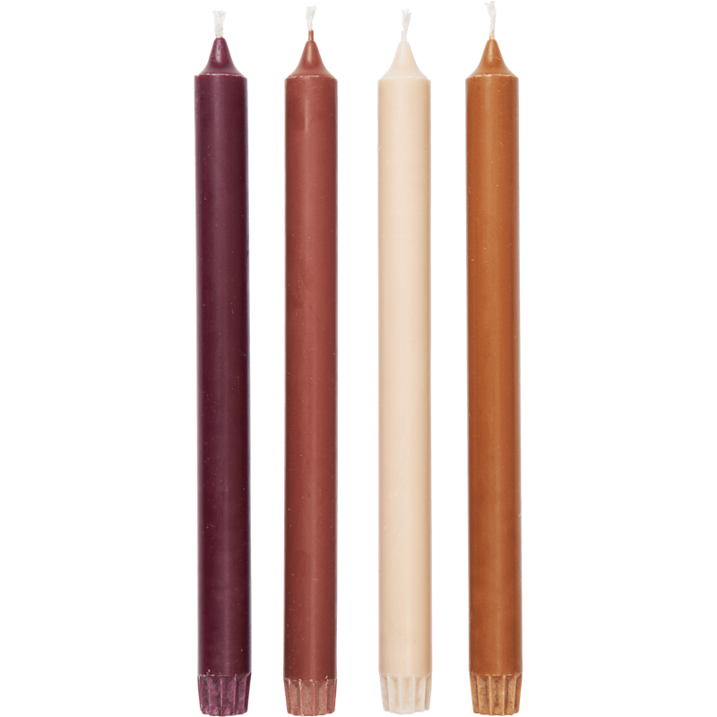 Pure Stearinlys 30 cm 4-pak, Roseate Blend