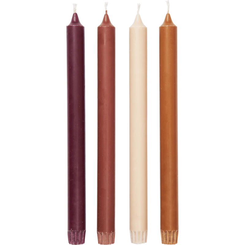 Pure Stearinlys 30 cm 4-pak, Roseate Blend