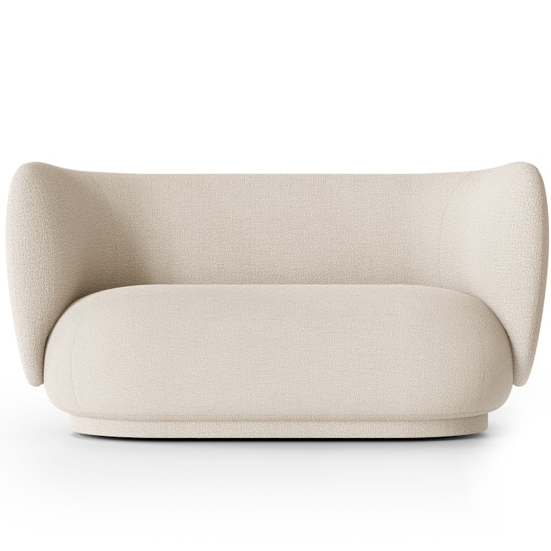 Rico Buclé 2-Personers Sofa, Offwhite