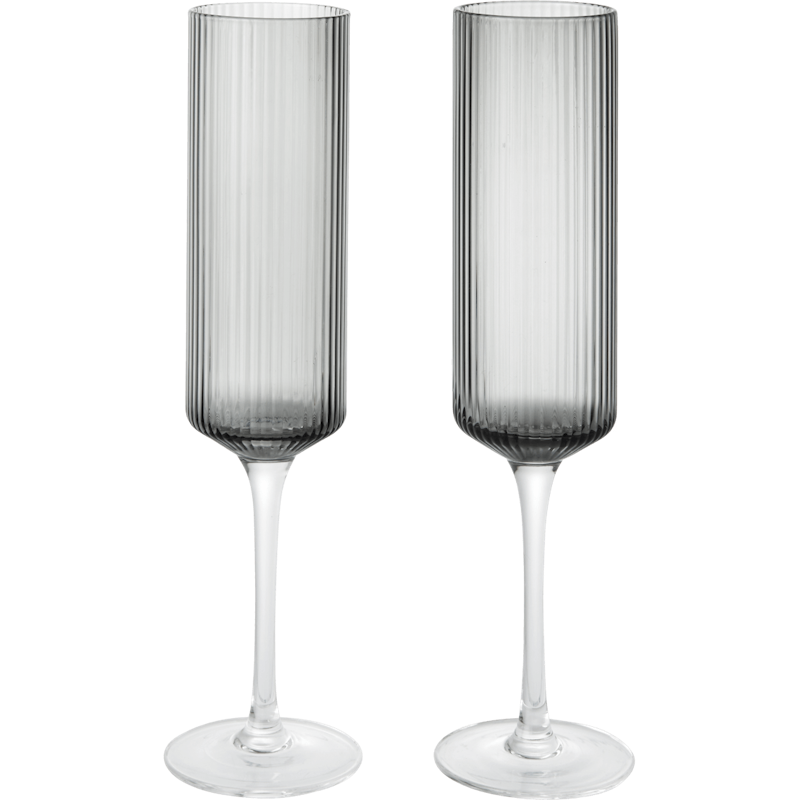 Ripple Champagneglas 2-pak, Smoked Grey