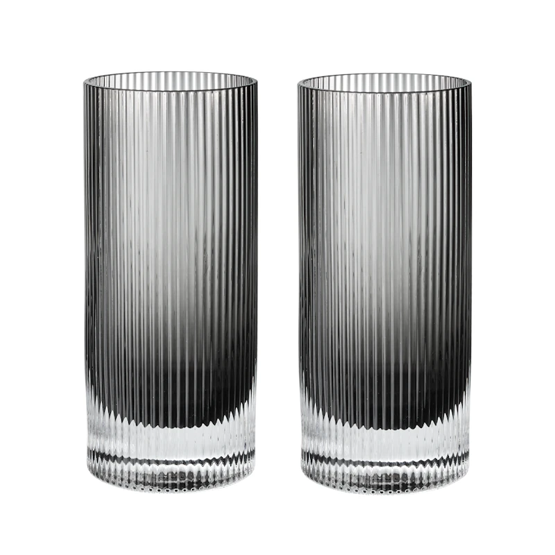 Ripple Drinksglas 2-pak, Smokey Grey