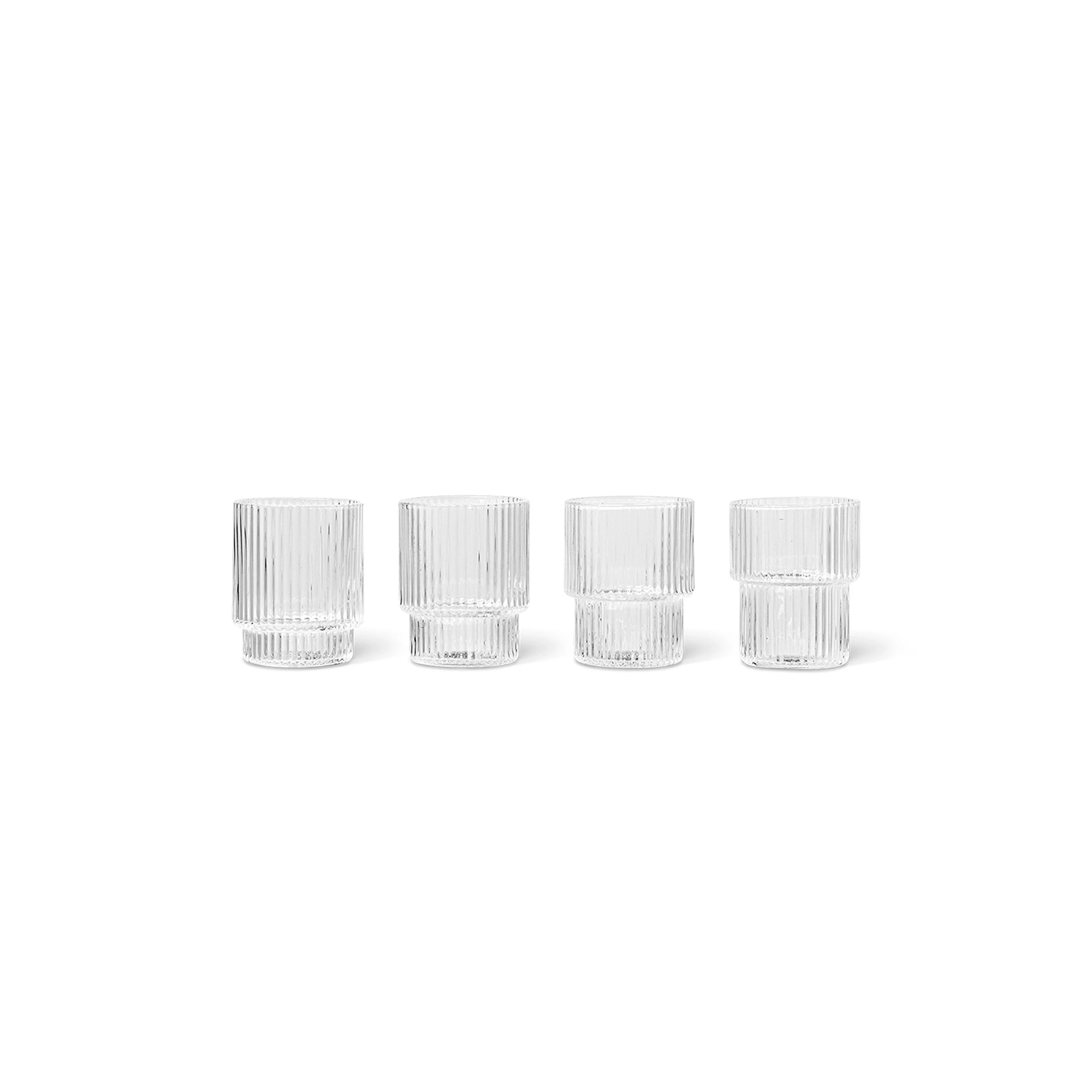 Ferm Living Ripple Glas Small 6 Cl 4-pak t - Snaps & Avec Mundbl&aelig;st Glas Klar - 100373211