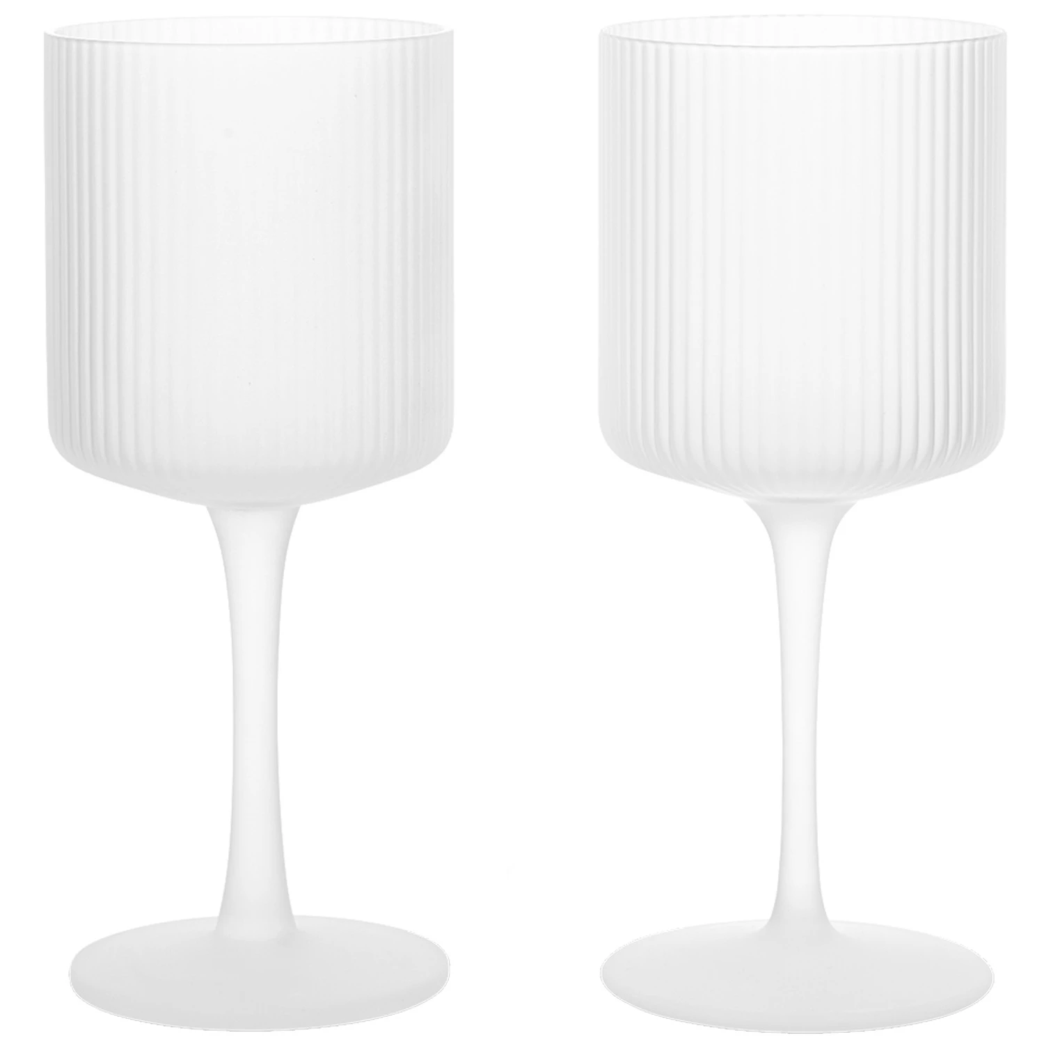 Ferm Living Ripple Hvidvins 2-pak Frosted - Vinglas Glas Frostet - 1104270098