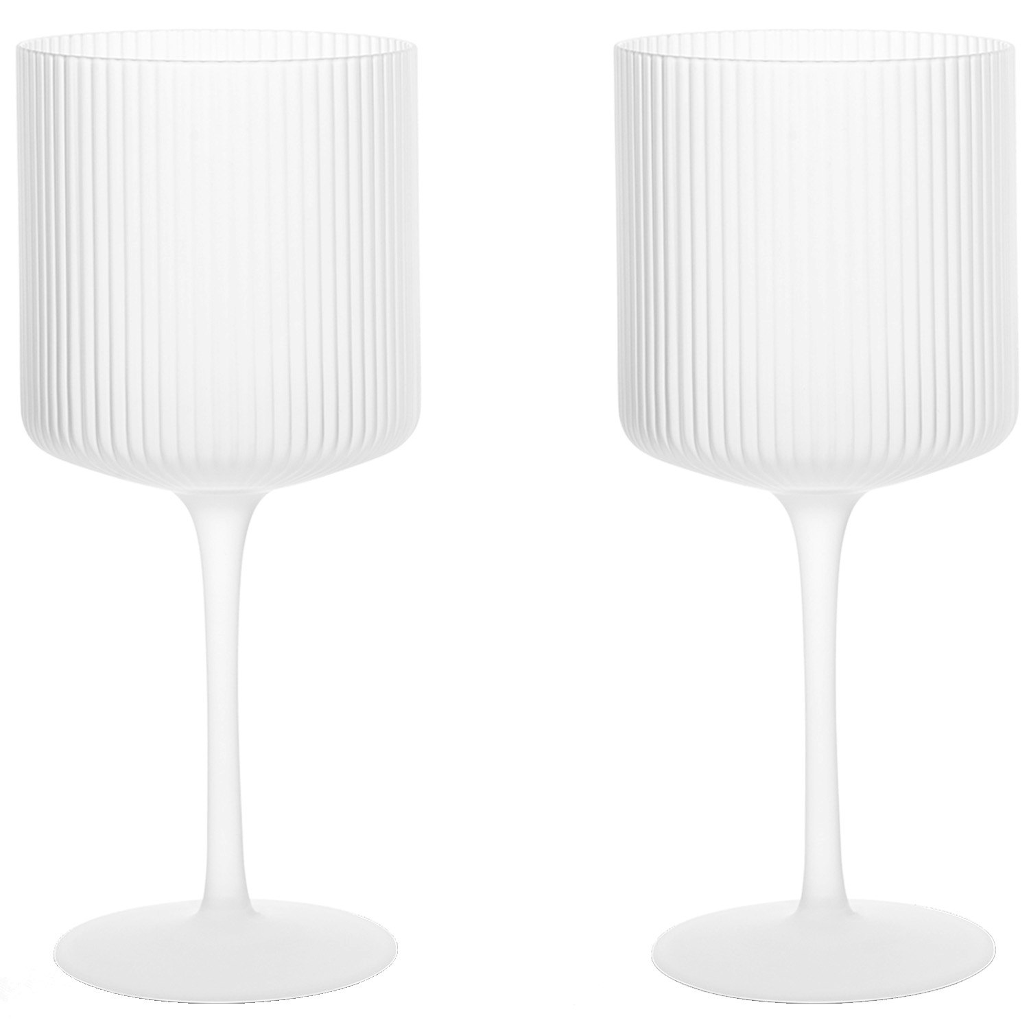 Ferm Living Ripple R&oslash;dvins 2-pak Frosted - Vinglas Glas Frostet - 1104270093