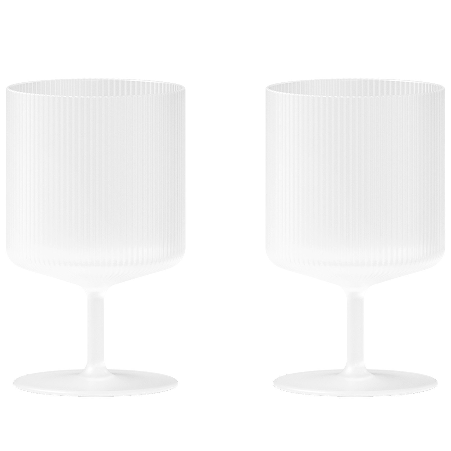 Ferm Living Ripple Wine s 2 Pcs. Vin 2-pak Frosted - Vinglas Glas Frostet - 1104269329