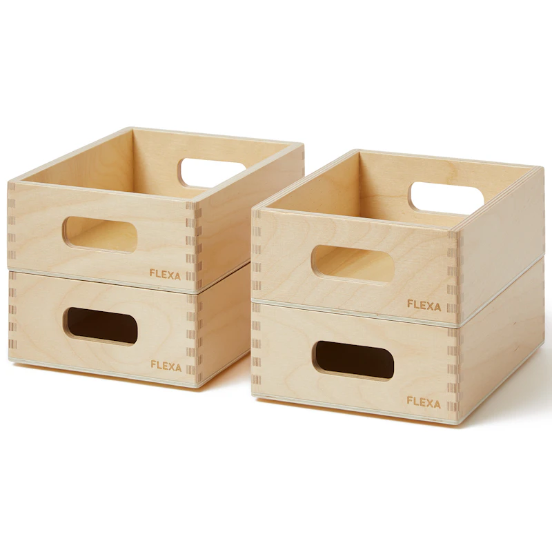 Play Opbevaringskasser 15x19 cm 4-pak, Pine