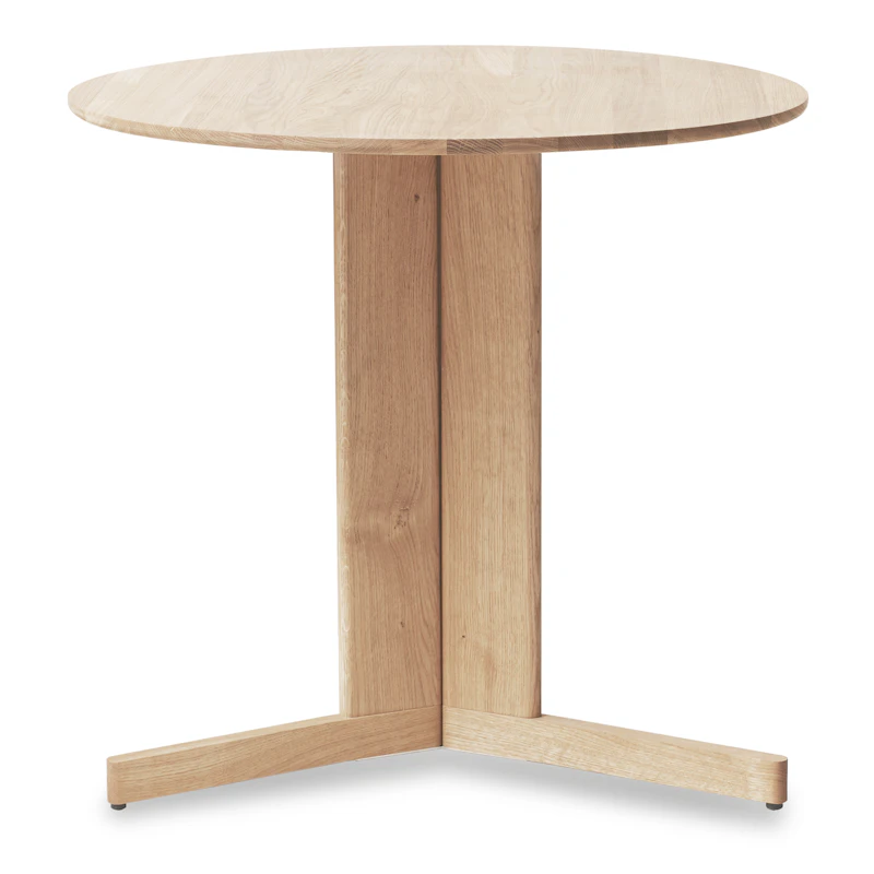 Trefoil Bord 75 cm, Hvidolieret Eg