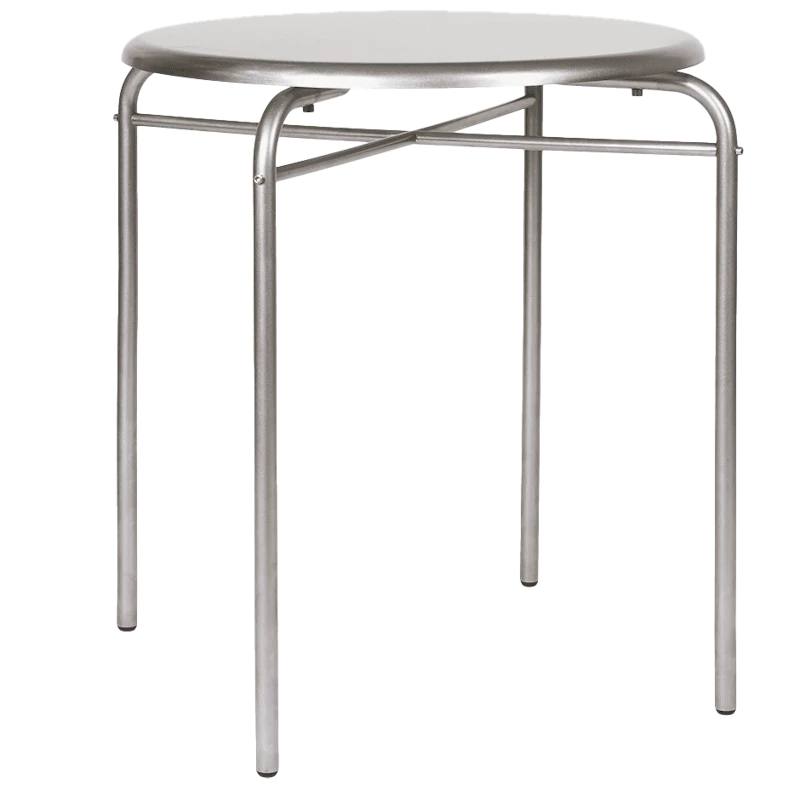 Petit Rond Bord Rustfrit Stål, Ø65 cm