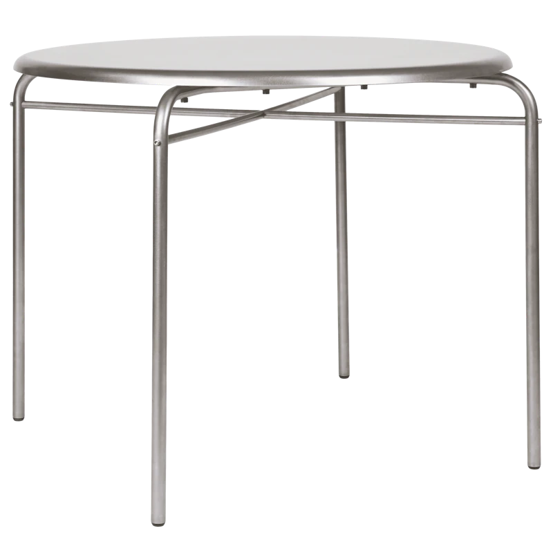 Petit Rond Bord Rustfrit Stål, Ø90 cm