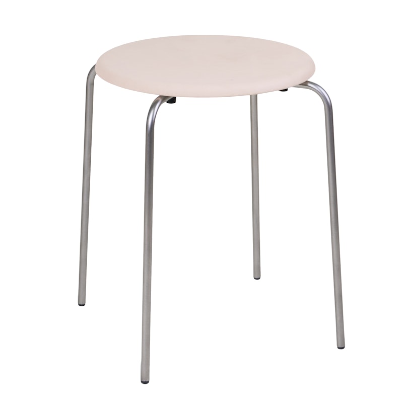Petit Rond Taburet, Rustfrit Stål / Læder
