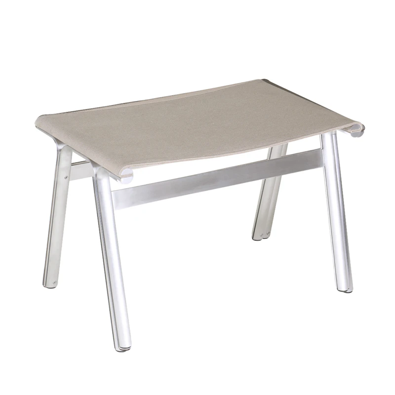 Union Taburet, Aluminium / Sandstone Linen