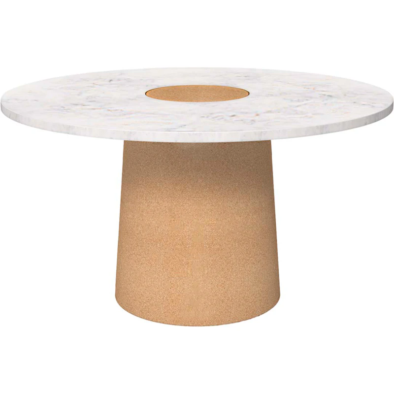 Sintra Spisebord Ø135 cm, Hvid Marmor / Cork