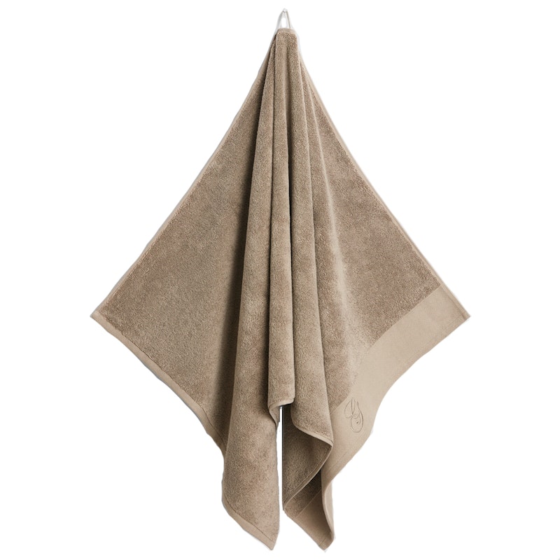 Embroidery Håndklæde 70x140 cm, Taupe Beige