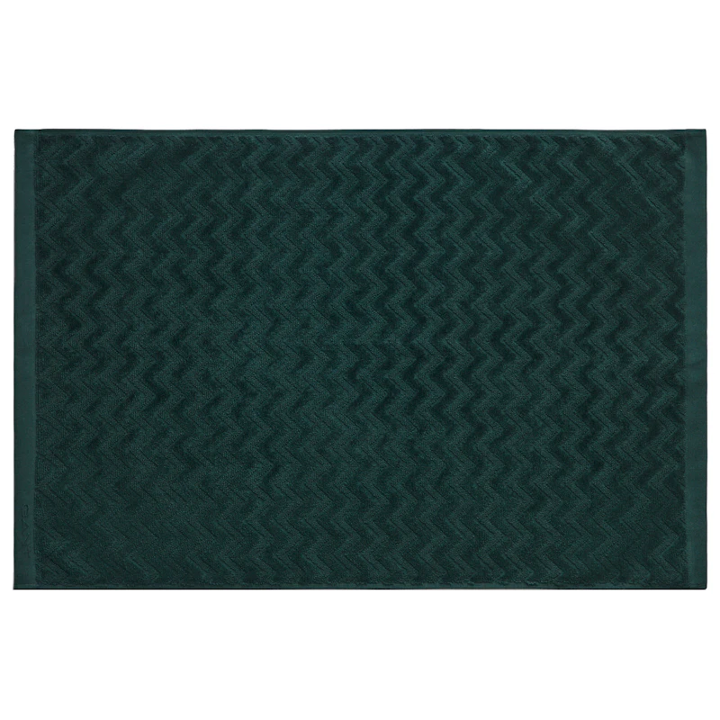 Jacquard Herringbone Bademåtte 60x90 cm, Tartan Green