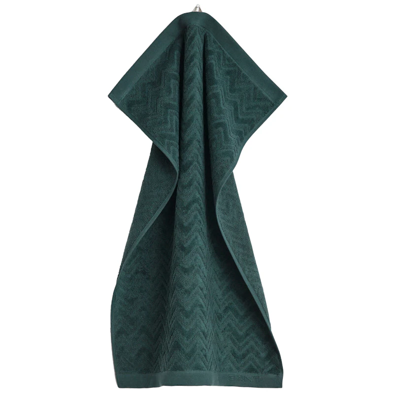 Jacquard Herringbone Towel 30X50, Faded Brick Håndklæde 30x50 cm, Tartan Green