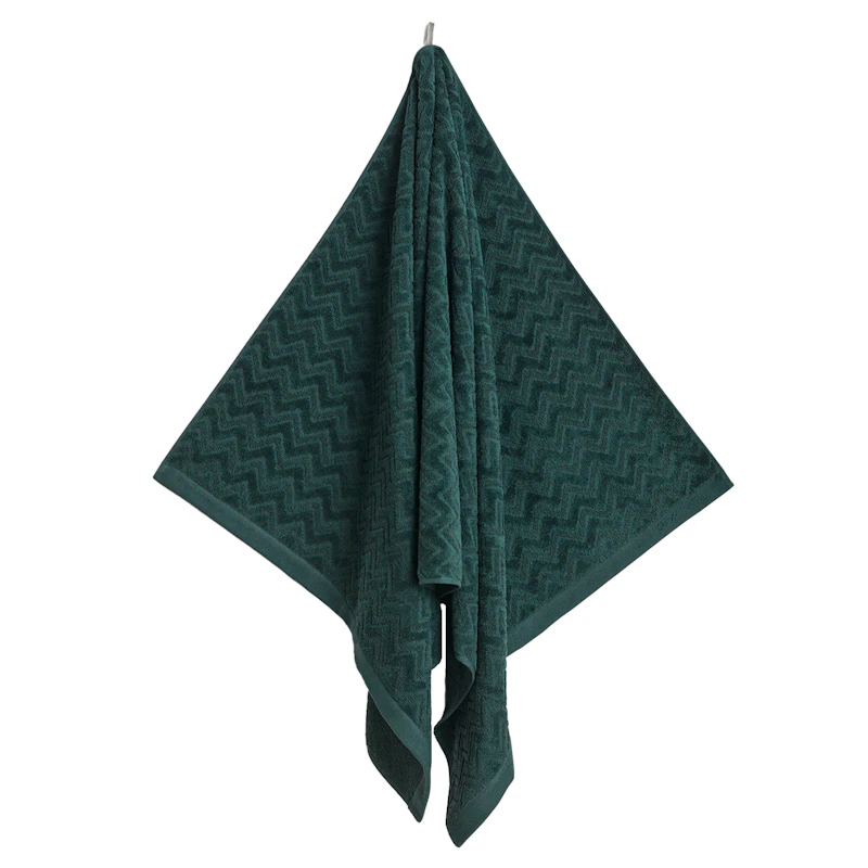 Jacquard Herringbone Håndklæde 50x70 cm, Tartan Green
