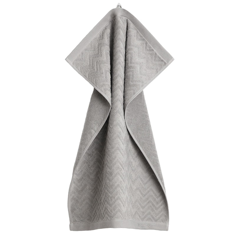Jacquard Herringbone Håndklæde 30x50 cm, Concrete Grey