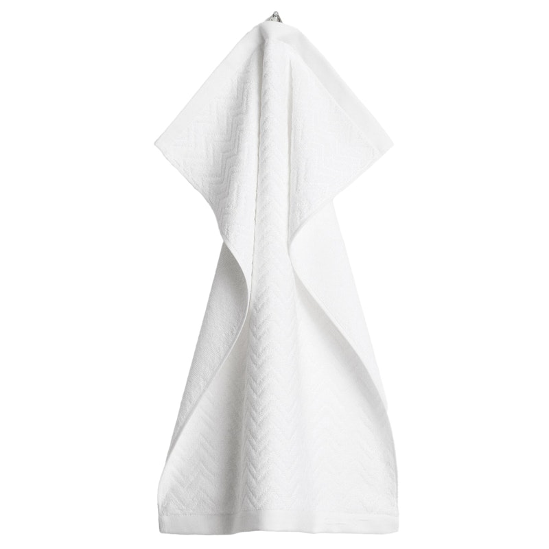 Jacquard Herringbone Towel 30X50, Faded Brick Håndklæde 30x50 cm, Hvidt