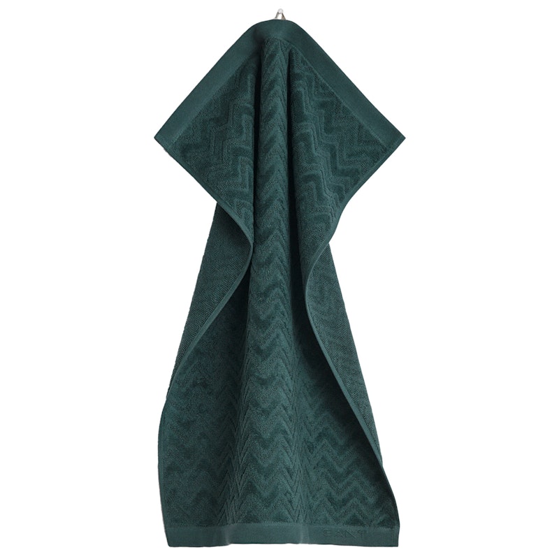Jacquard Herringbone Håndklæde 50x70 cm, Tartan Green