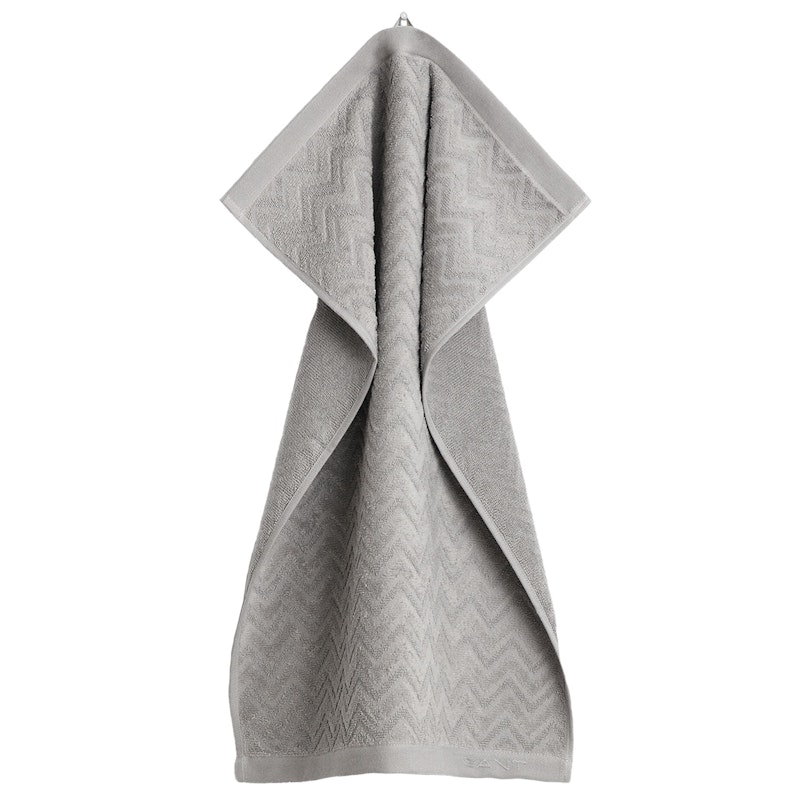 Jacquard Herringbone Håndklæde 50x70 cm, Concrete Grey