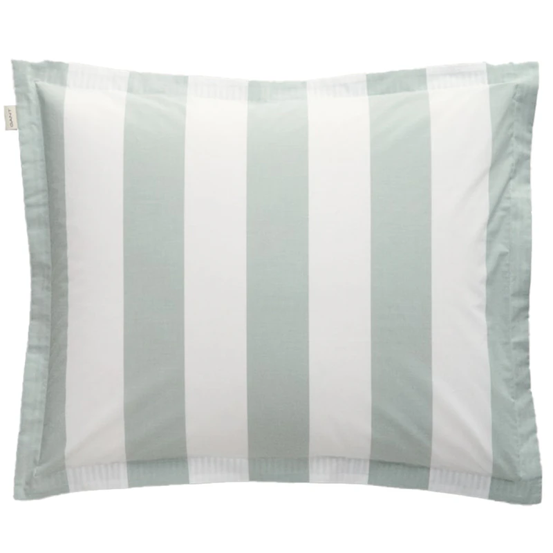 Percale Stripe Pudebetræk, Clay Green