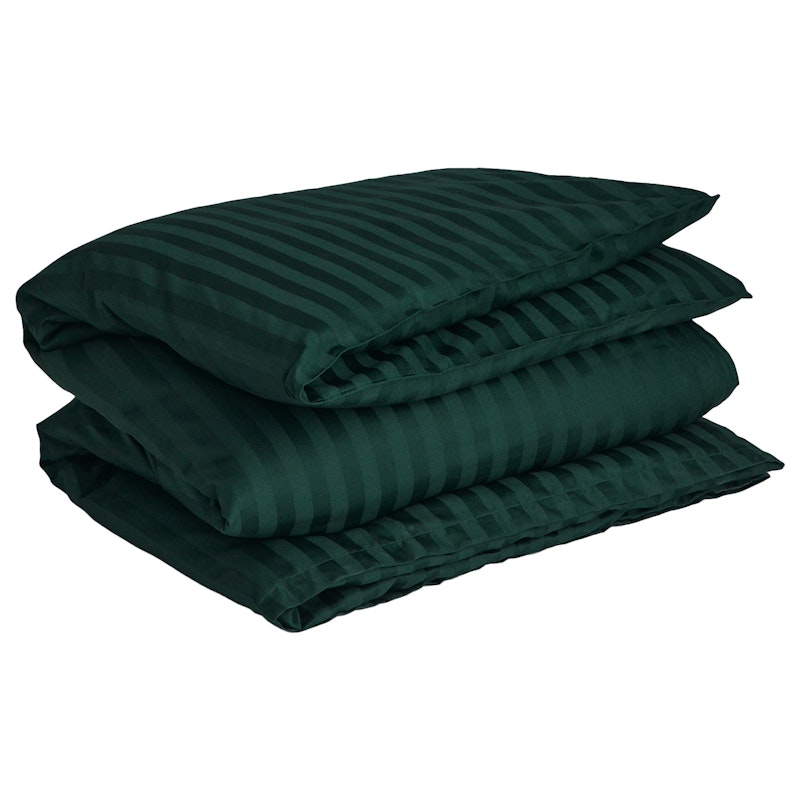 Sateen Stripes Dynebetræk 150x210 cm, Tartan Green