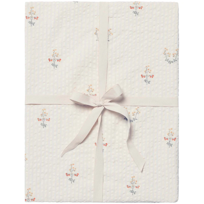 La Fraise Seersucker Fitted Sheet Double, 160x200 cm