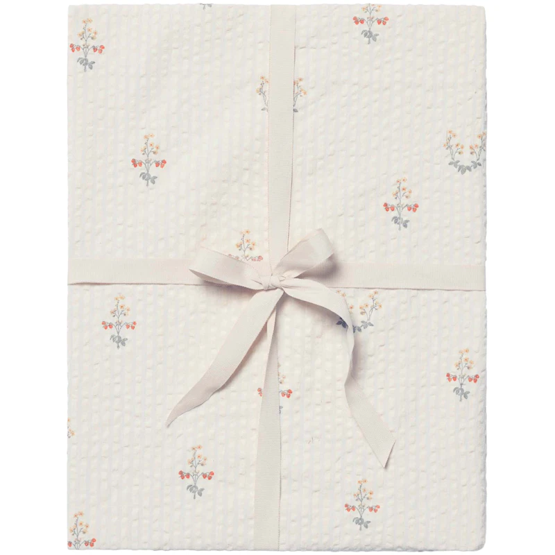 La Fraise Seersucker Fitted Sheet Single, 90x200 cm
