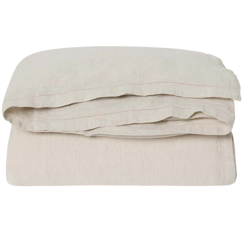 Hemstitched Linen Duvet Cover Single, 210x150 cm