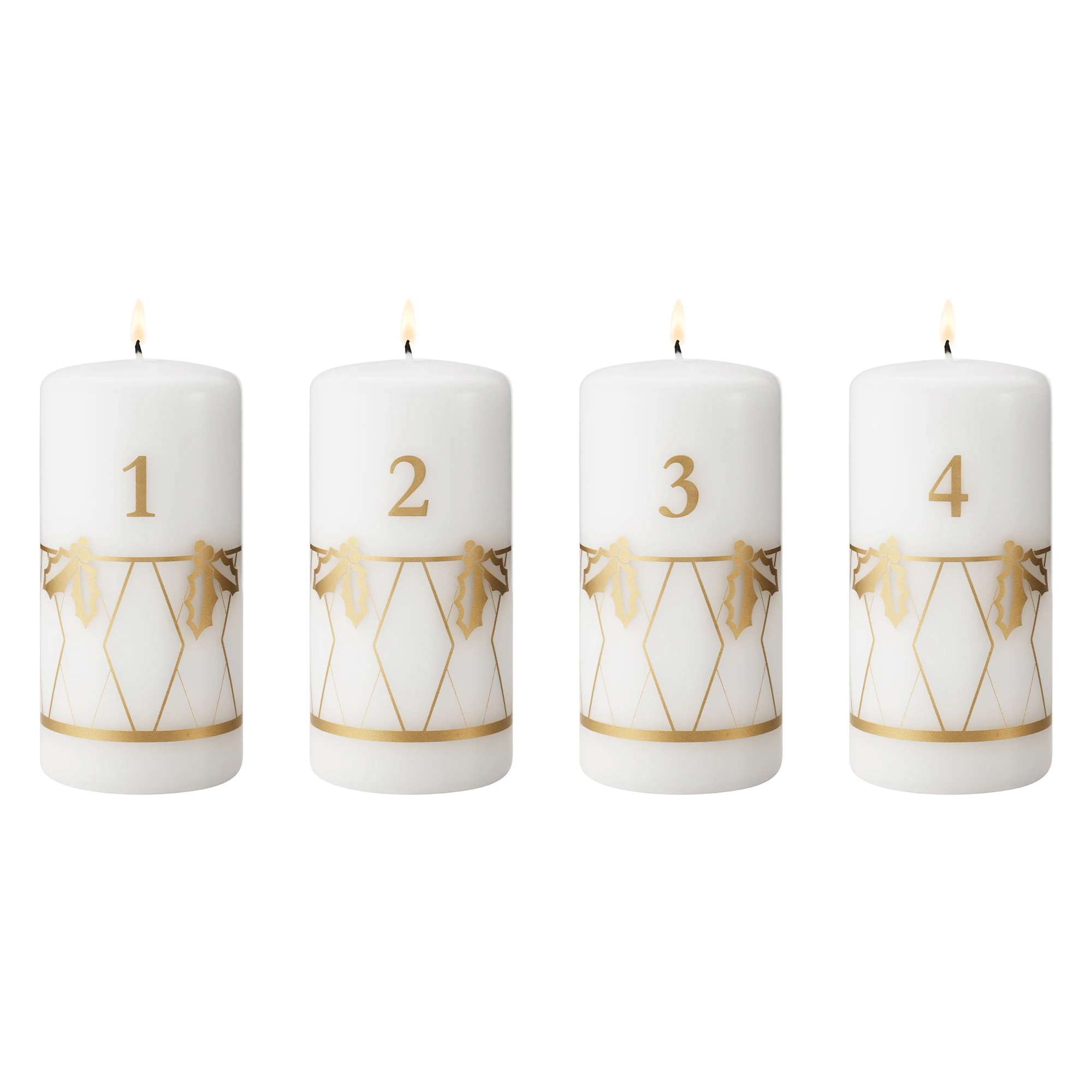 Georg Jensen 2026 Adventslys 4-pak - Kalenderlys & Lysestager Jomfruelig Paraffinvoks Guld - 10021079