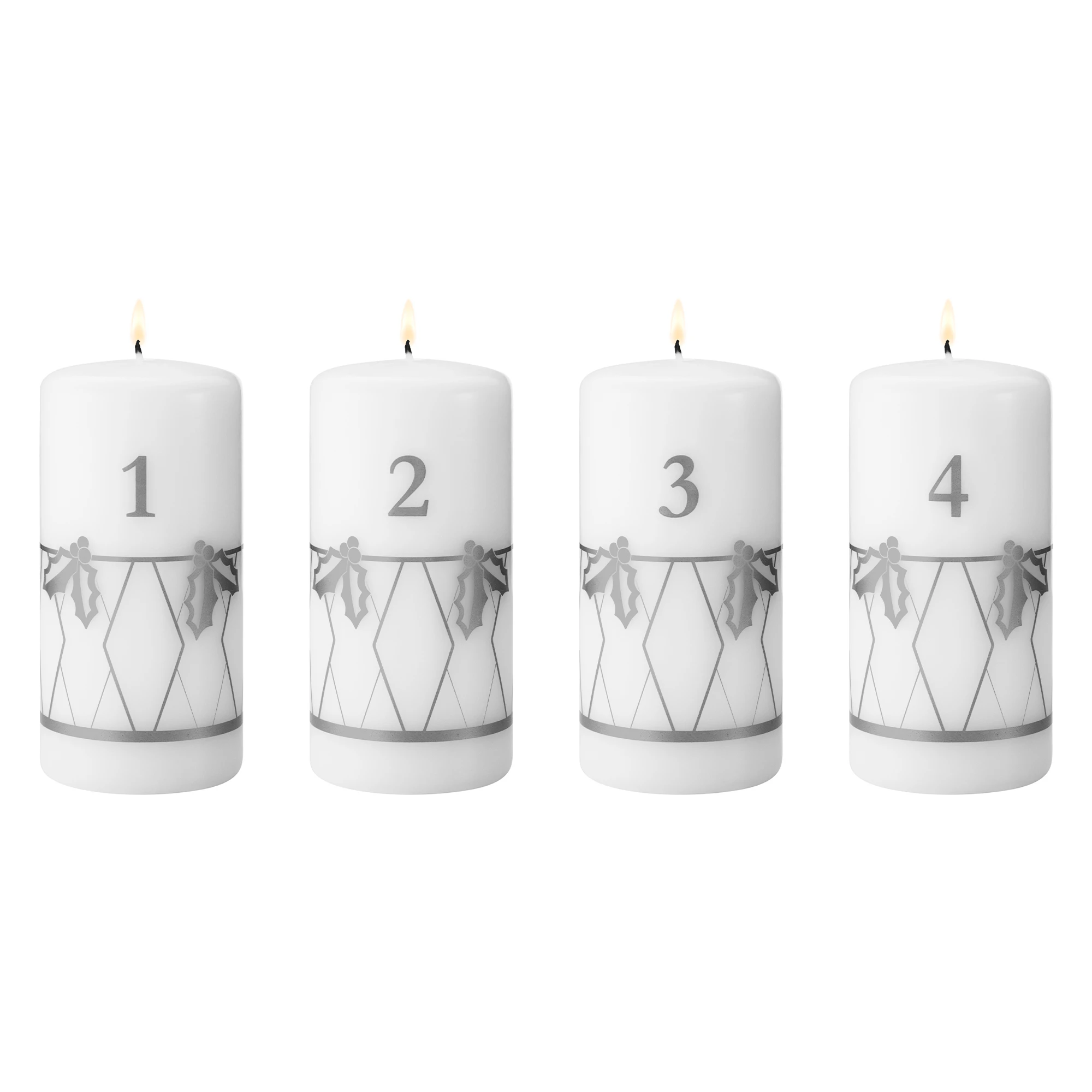 Georg Jensen 2026 Adventslys 4-pak S&oslash;lv - Kalenderlys & Lysestager Jomfruelig Paraffinvoks Silver - 10021080