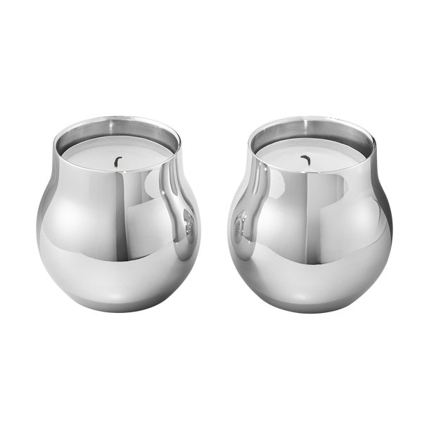 Georg Jensen Cafu Fyrfadsstage 58mm 2-pak - Fyrfadsstager Rustfrit st&aring;l - 3586340