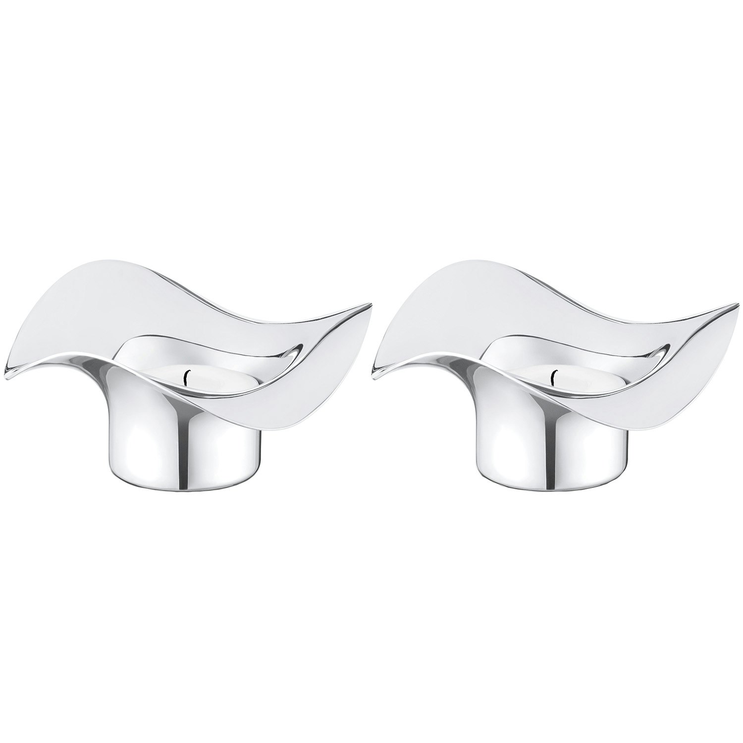 Georg Jensen Cobra Fyrfadsstage 2-pak - Fyrfadsstager Rustfrit st&aring;l - 3586582