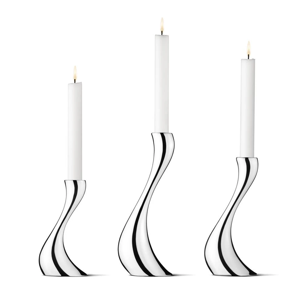Georg Jensen Cobra Lysestage S&aelig;t 3 Dele - Lysestager Rustfrit st&aring;l - 3586624