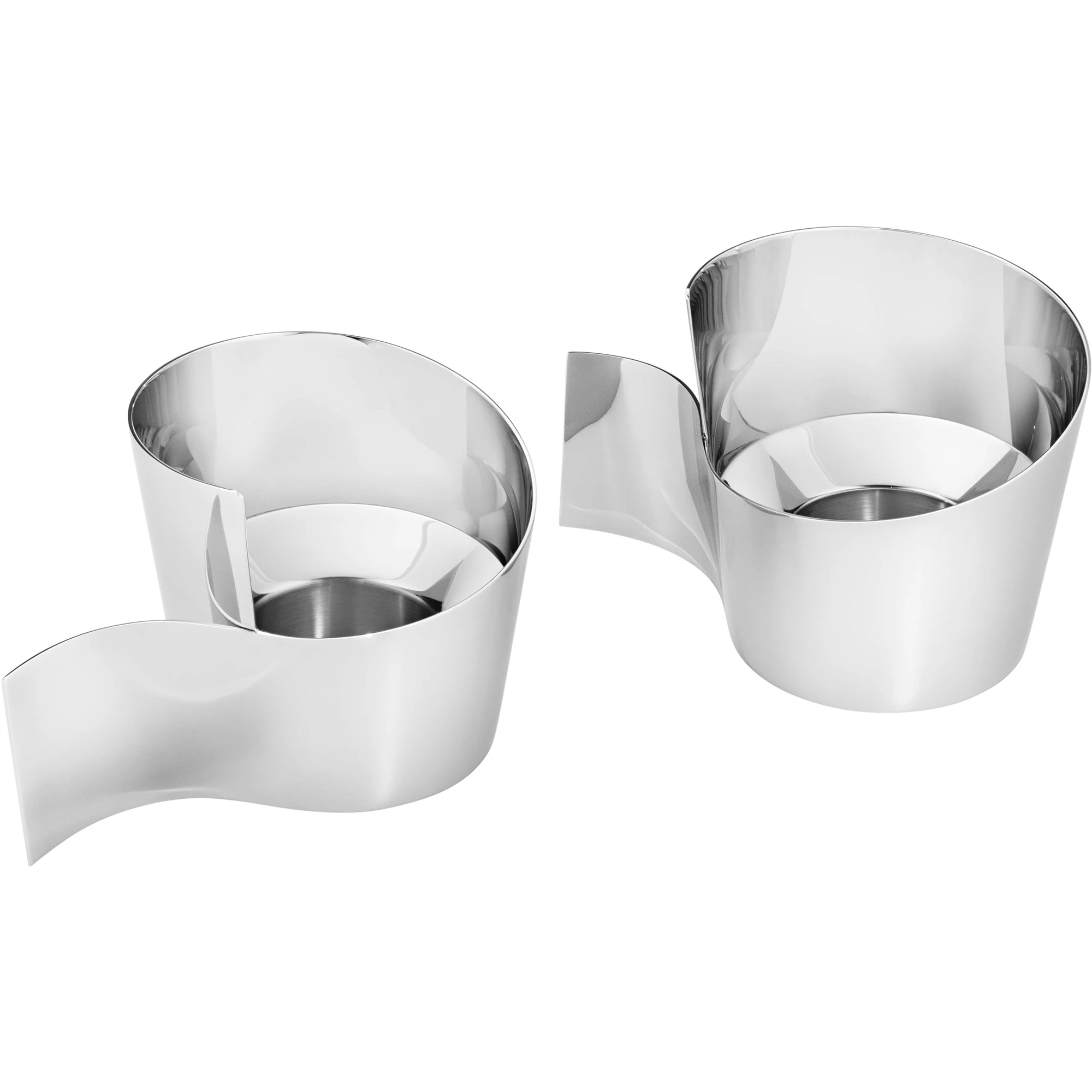 Georg Jensen Fold Lysestage 2-pak - Fyrfadsstager Rustfrit st&aring;l - 10021123